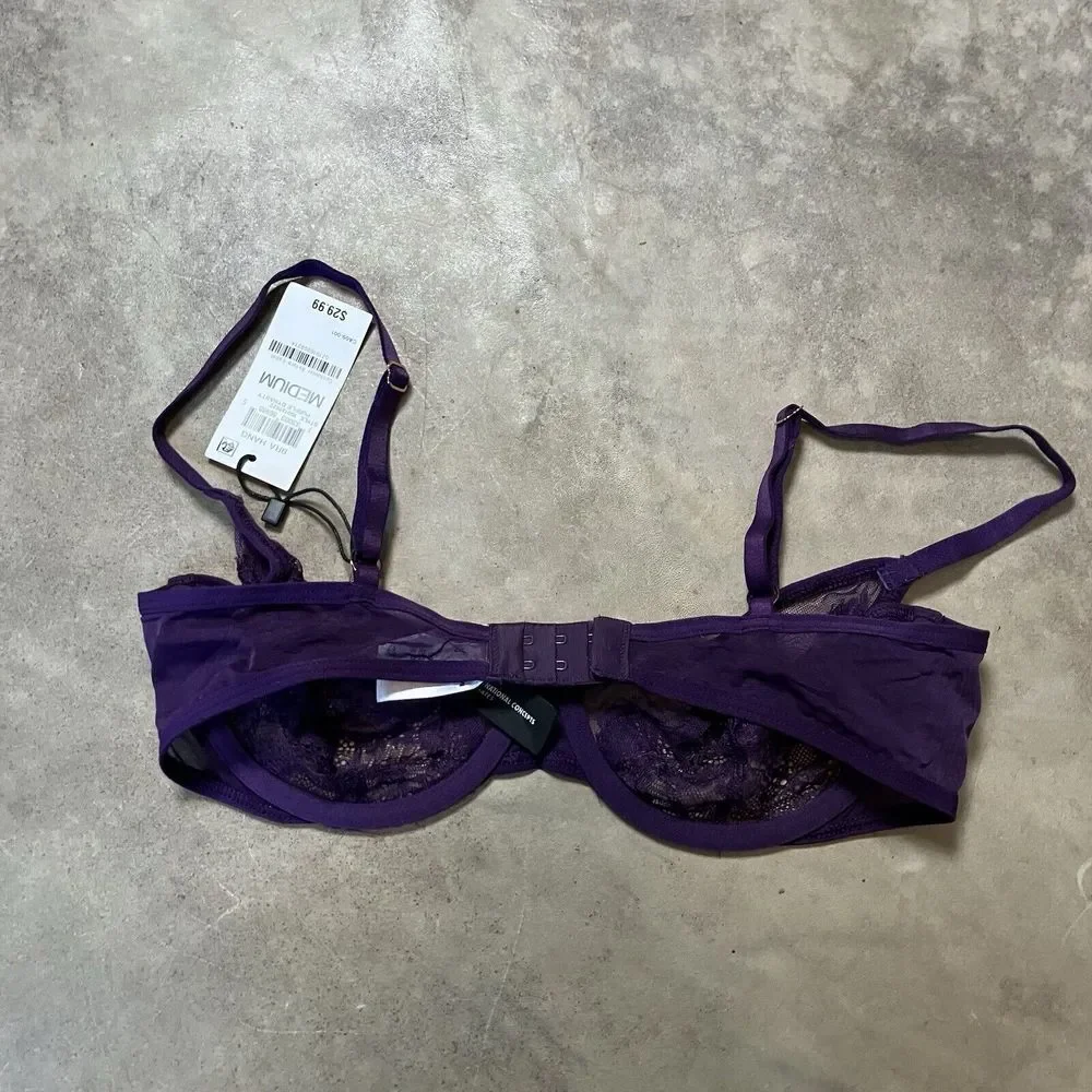 INC International Concepts Lace‎ Bra Womens Medium Purple Intimates